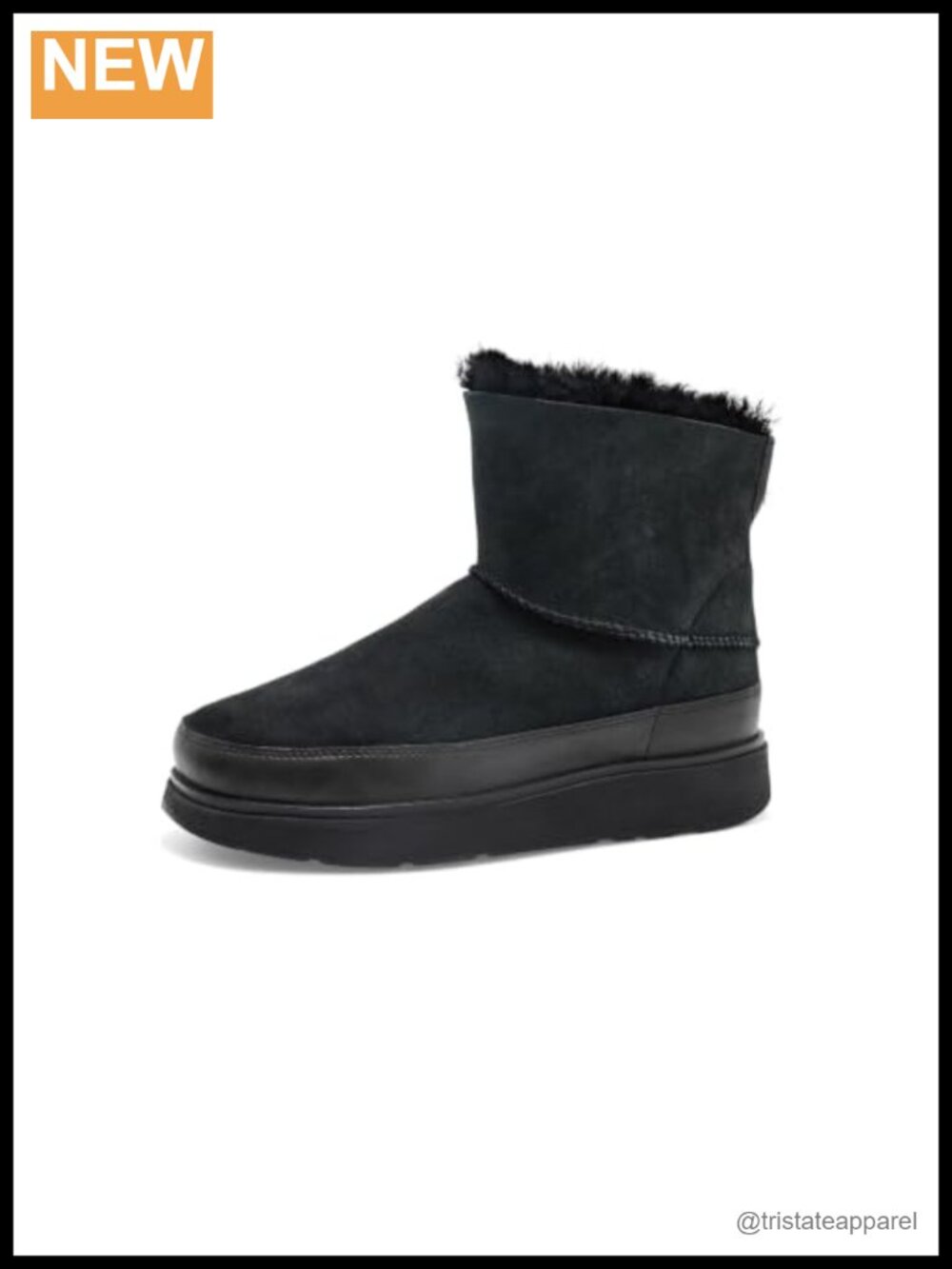 Suede Shearling Ankle Boots with Fur Lining and Arch Support
